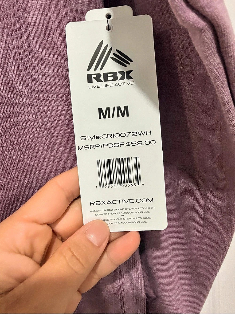 RBX Women's Long Sleeve Top in Purple Size Medium NWT - Picture 2 of 4